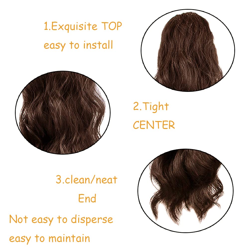 KETHBE Extensión de cola de caballo larga ondulada para mujeres negras, sintética, resistente al calor, con cordón, extensiones de cabello con clip