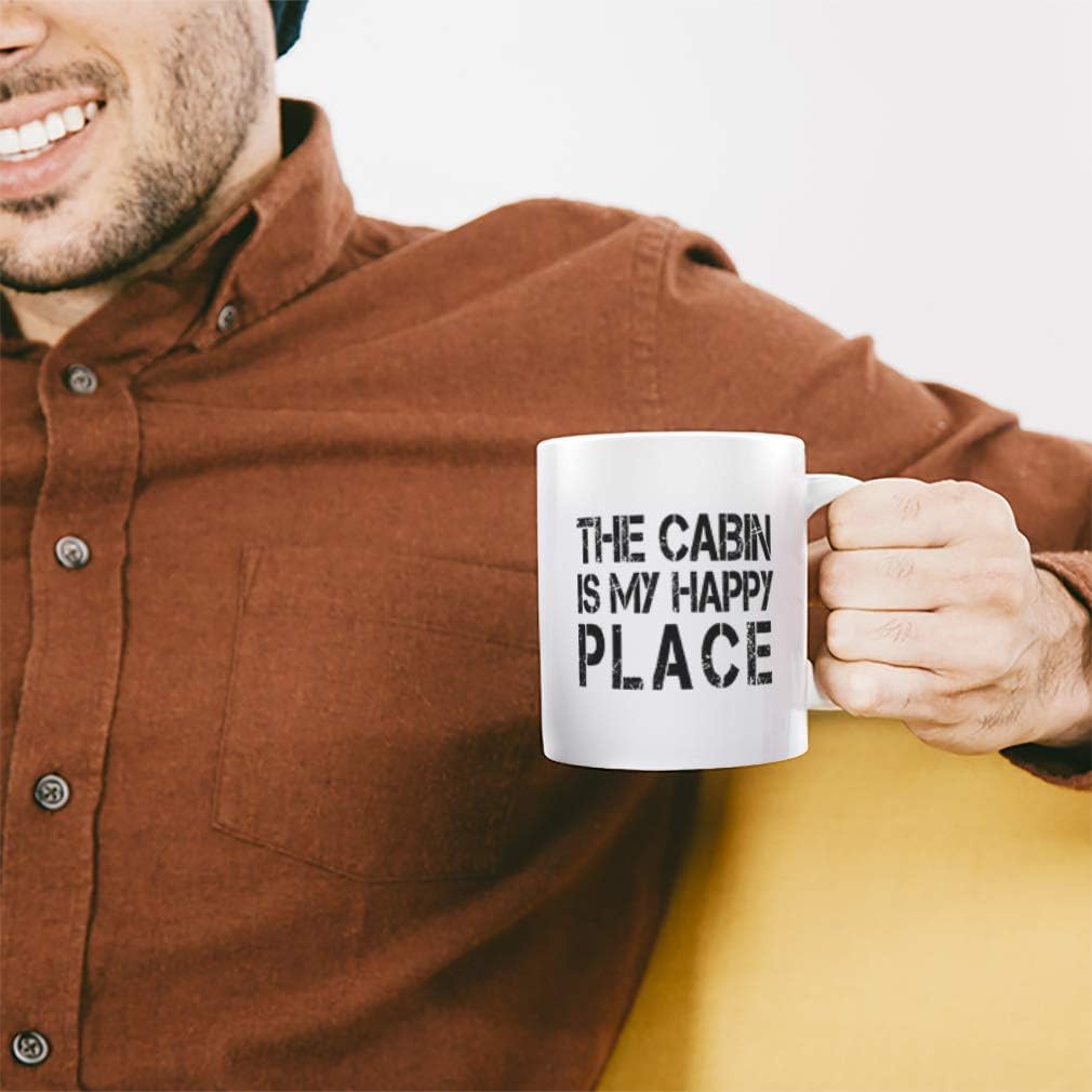 “La Cabina es My Happy Place” Funny Relax # 1Café Té Blanco Taza de cerámica taza 11ozVacaciones Navidad Hanukkah Regalo