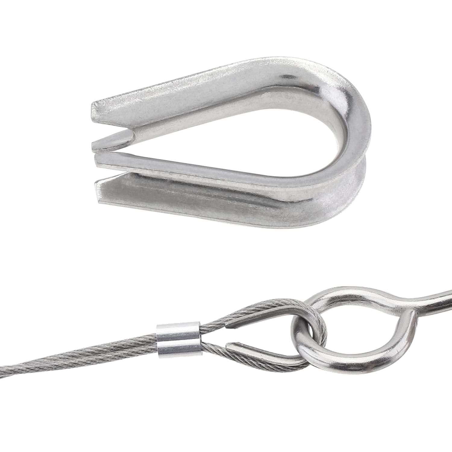 Dedales de cuerda de alambre de 14 “6 piezas, dedal de acero inoxidable M5 para aparejo de cable de diámetro