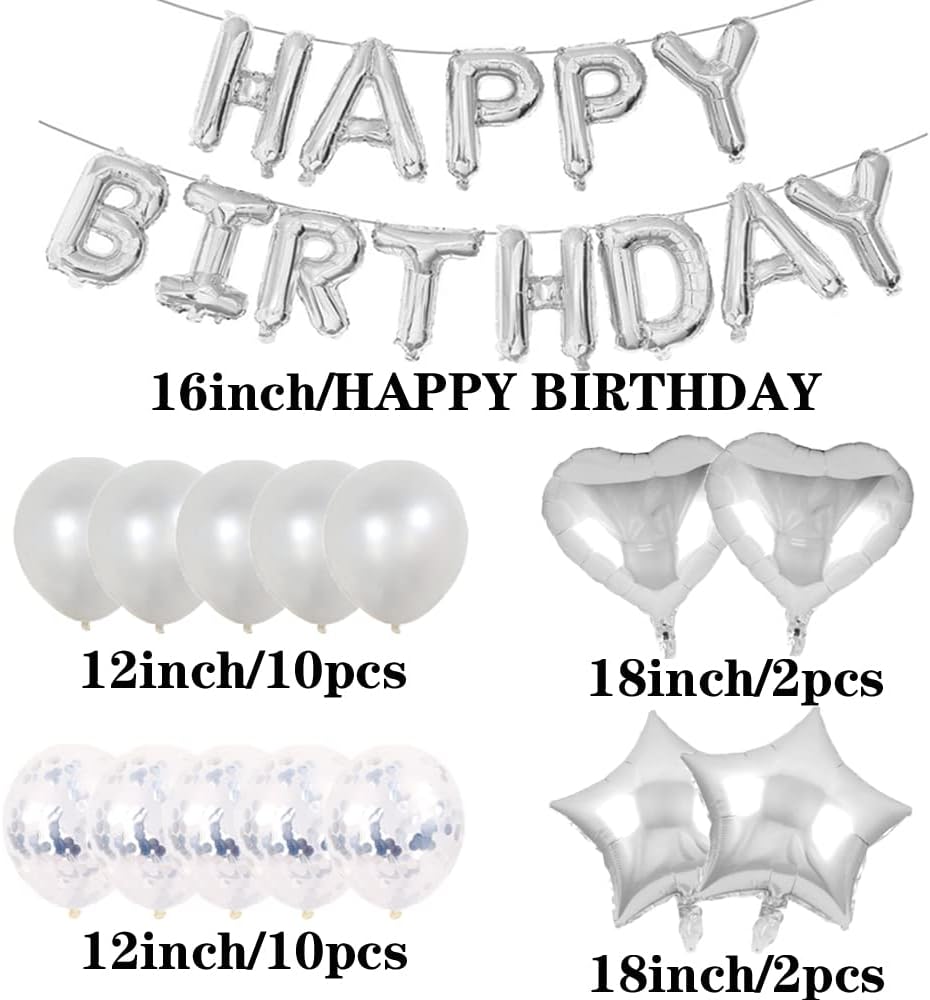 Decoraciones de cumpleaños número 30, suministros de fiesta, globos plateados del número 30, globos de aluminio de Mylar de 30  decoración de globos