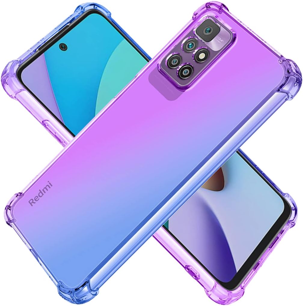 Funda para Xiaomi Redmi 10 Redmi 10 Prime Redmi 10 2022, funda transparente degradada delgada antiarañazos TPU a prueba de golpes Funda protectora