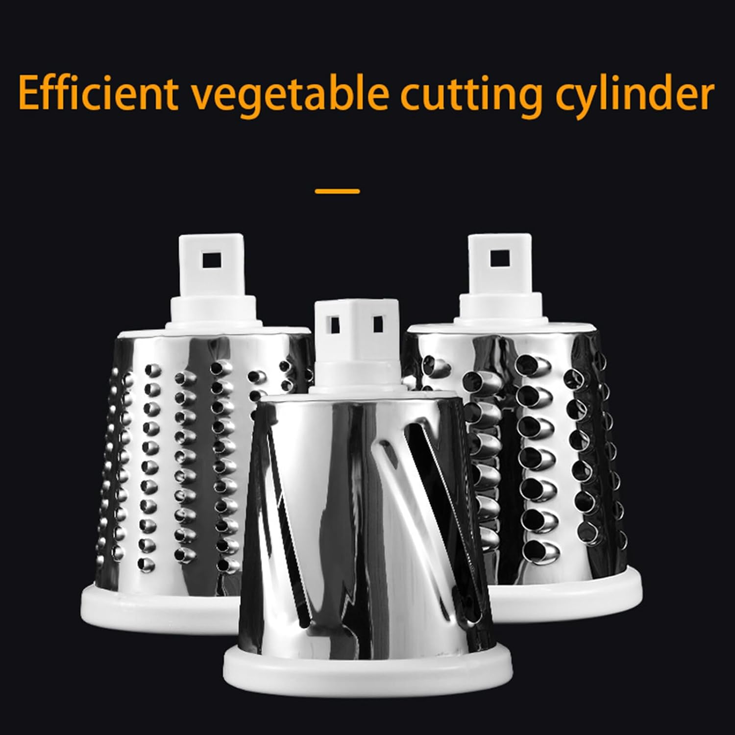 Camidy Rallador de queso giratorio de mano – 3 cuchillas de tambor intercambiables de acero inoxidable manual redondo cortador de verduras molinillo