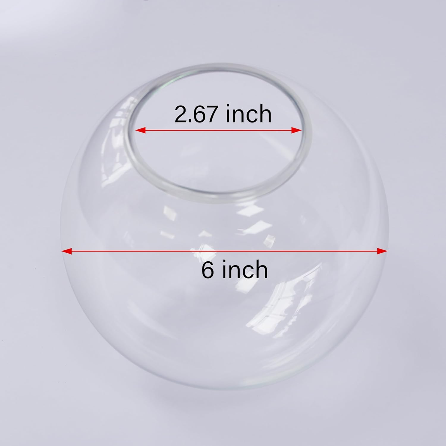 Koko&Yukina Paquete de 2 globos de vidrio transparente de 6 pulgadas para accesorios de luz, globos de repuesto para accesorios de luz, pantalla de