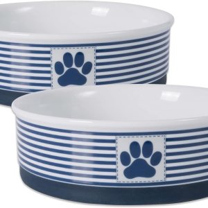 Bone Dry Paw & Patch – Colección de mascotas de cerámica, juego grande, 7.5 x 2.4 pulgadas, azul náutico, 2 piezas Bone Dry Paw & Patch – Colección de mascotas de cerámica, juego grande, 7.5 x 2.4 pulgadas, azul náutico, 2 piezas