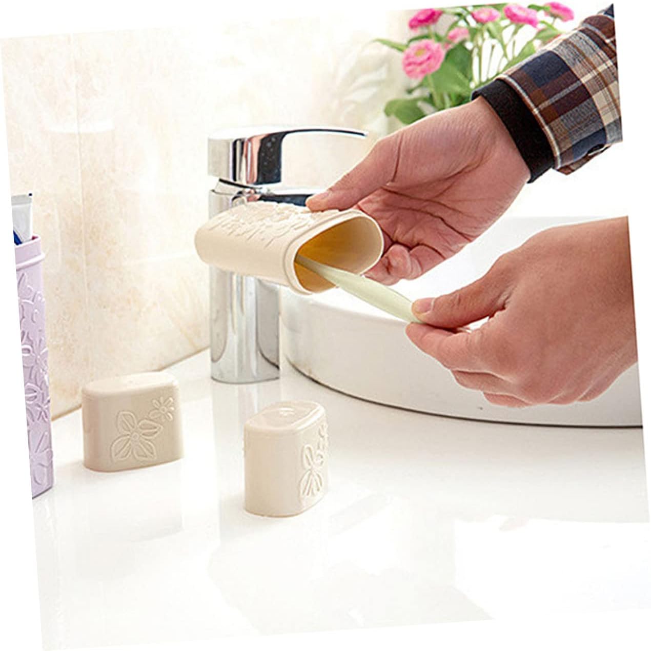 Caja de cepillo de dientes de viaje, taza de pasta de dientes al aire libre, estuche para cepillos de dientes de viaje, soporte para cepillos de
