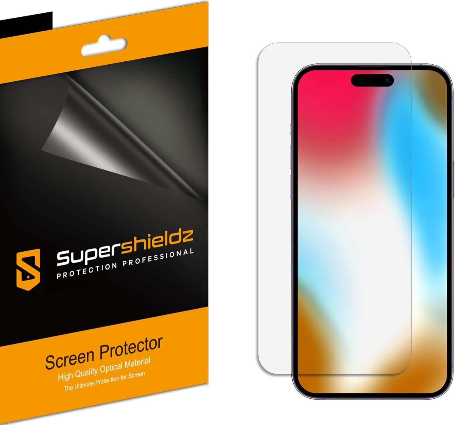 Supershieldz Protector de pantalla diseñado para iPhone 15 Plus (6.7 pulgadas), protector de pantalla transparente de alta definición (PET)