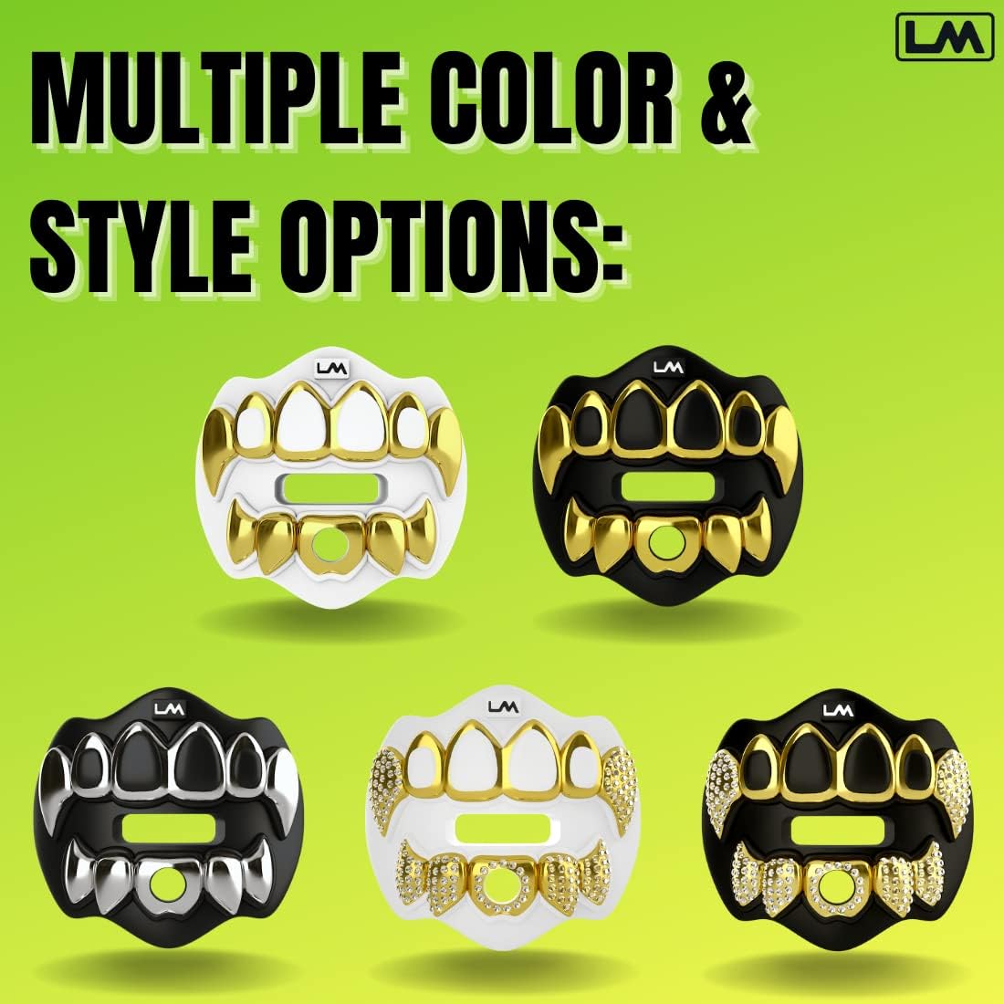 Loudmouth – Protector bucal de fútbol, boquilla de fútbol 3D cromada, se adapta a adultos y jóvenes, accesorios de fútbol (Grillz 3D, cromo