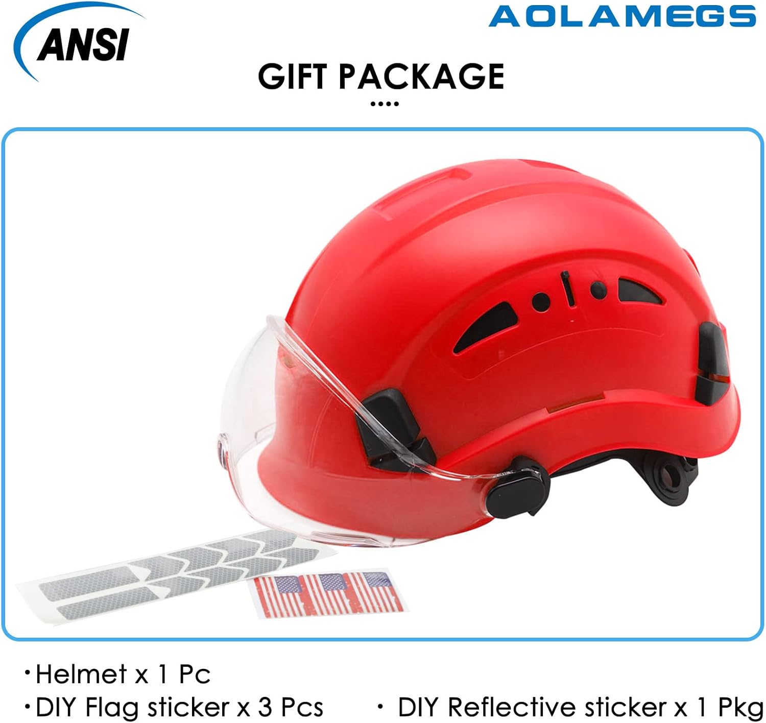 AOLAMEGS Casco de seguridad de construcción  ANSI Z89.1 OSHA aprobado por la OSHA cascos de seguridad con correas para la barbilla, sombreros