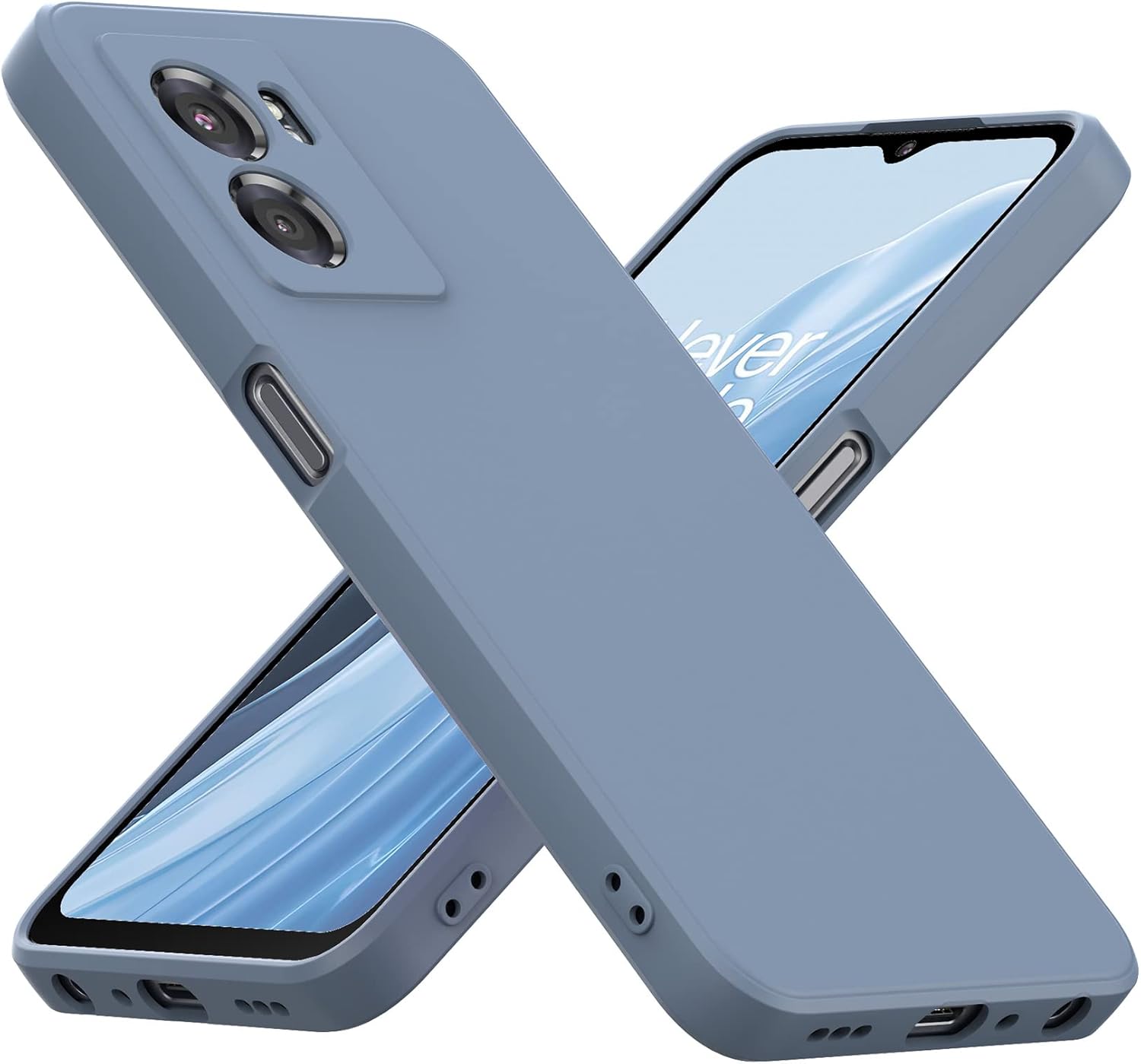 Foluu Funda de silicona para OnePlus Nord N300, funda protectora de goma de gel líquido con forro de microfibra suave, carcasa rígida delgada a