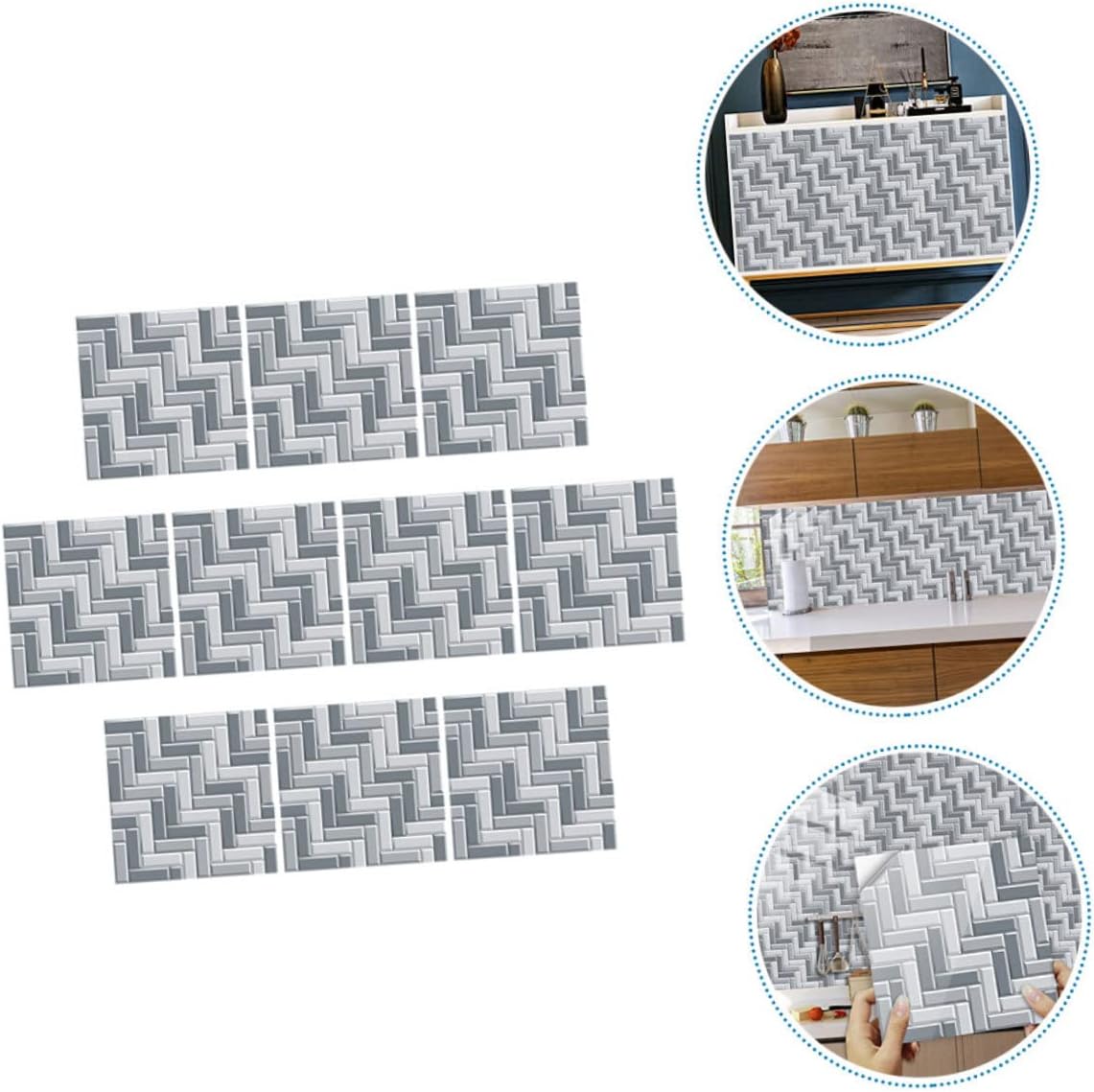OSALADI 30 Pcs Crystal Tile Stickers Moroccan Tile Stickers Simulation Tile Stickers Vinyl Tile Decals Stick on Backsplash Mosaic Tile Stickers PVC