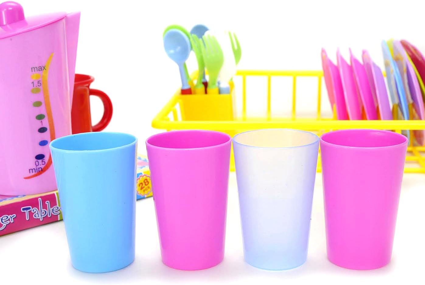 PowerTRC Juego de platos de cocina y té para lavar y secar para niños