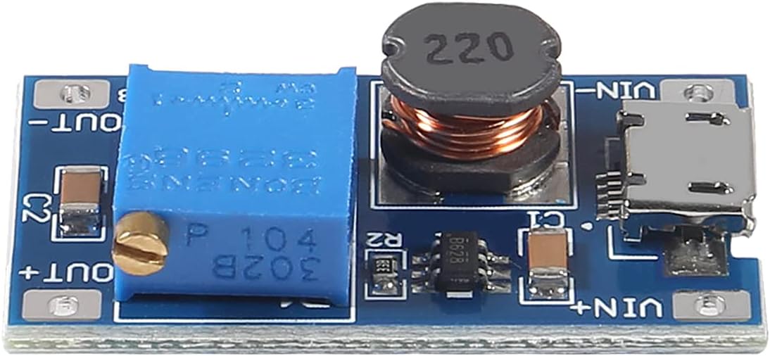 MT3608 DC a DC Step Up Boost Converter, MELIFE MT3608 con regulador de voltaje Mico USB DC ajustable Step Up Boost Converter Voltaje de potencia