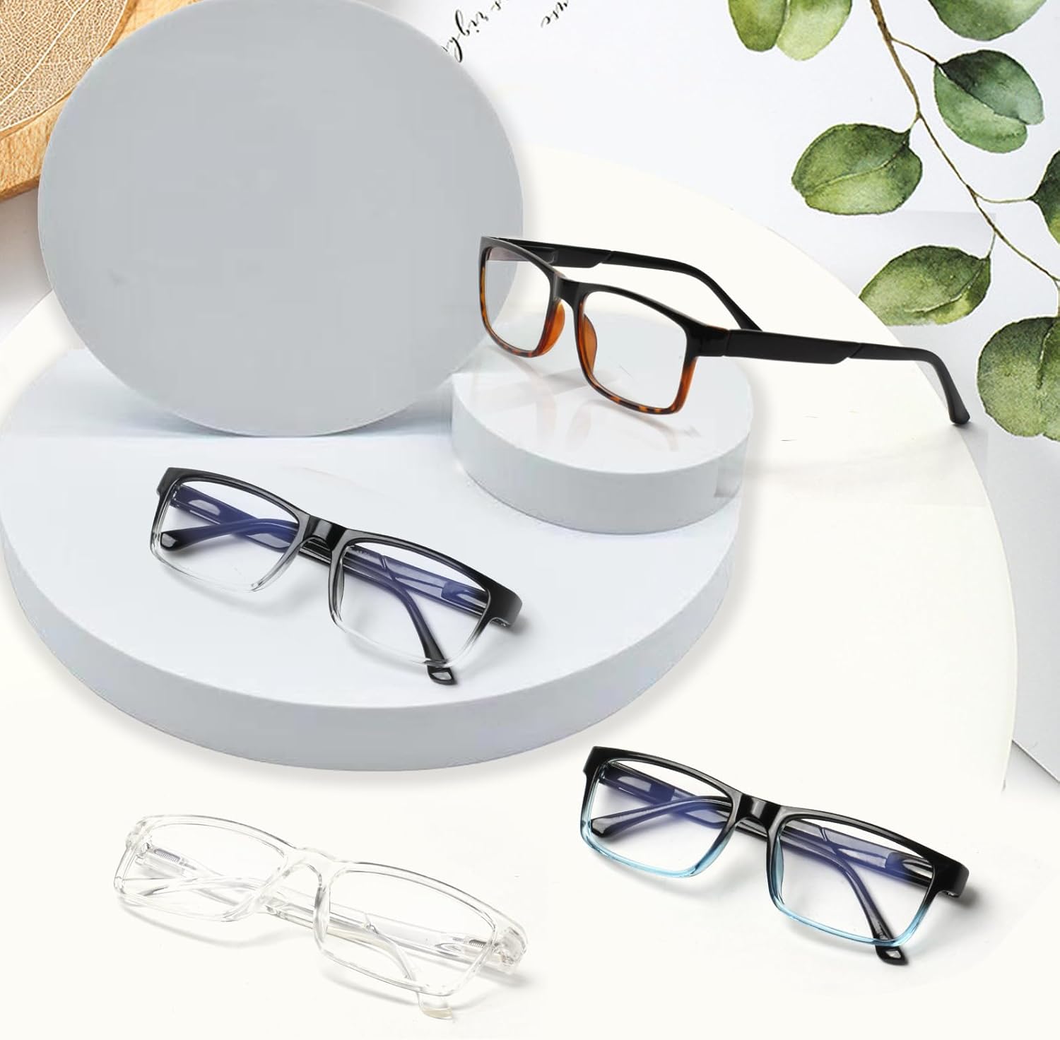 ZOECENT Paquete de 3 lentes de lectura progresivos multienfoque para mujeres y hombres, bloqueo de luz azul, bisagras de resorte, lectores de