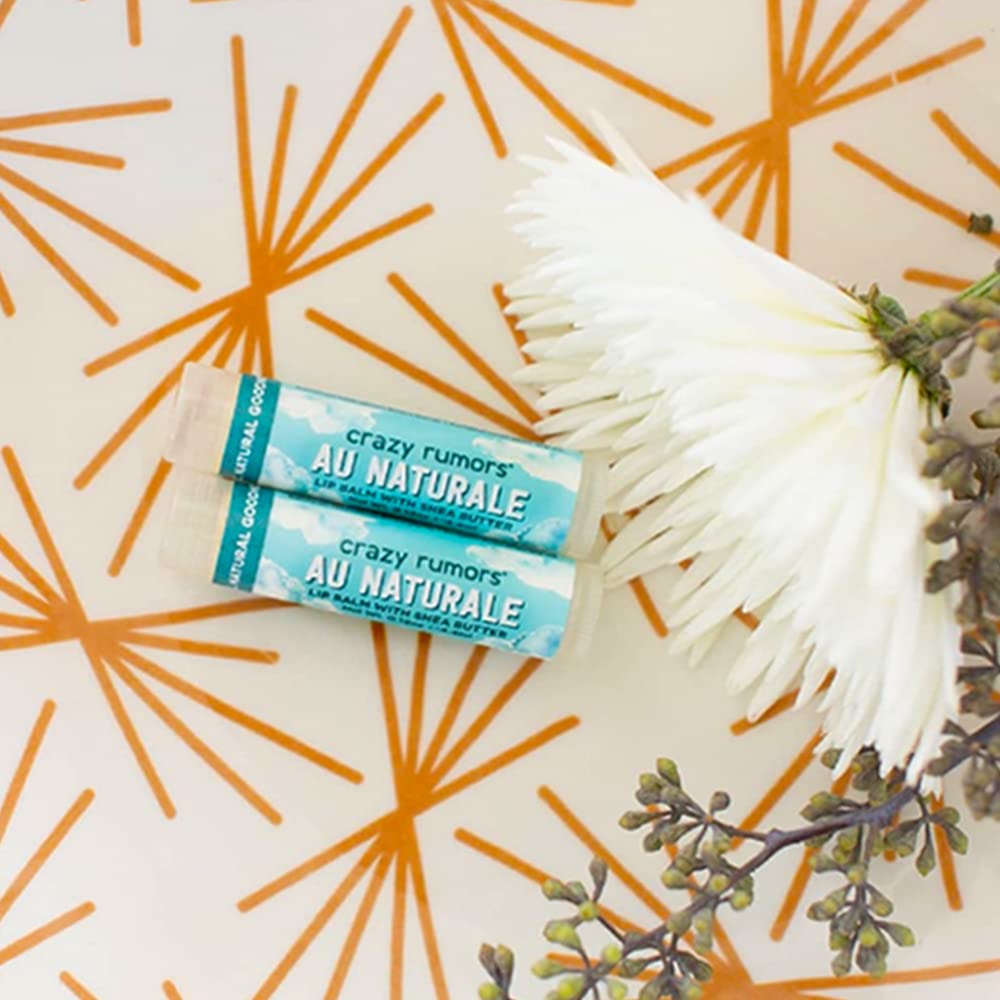 Crazy Rumors Au Naturale – Bálsamo labial sin sabor. 100% natural, vegano, a base de plantas, fabricado en Estados Unidos (paquete de 1)