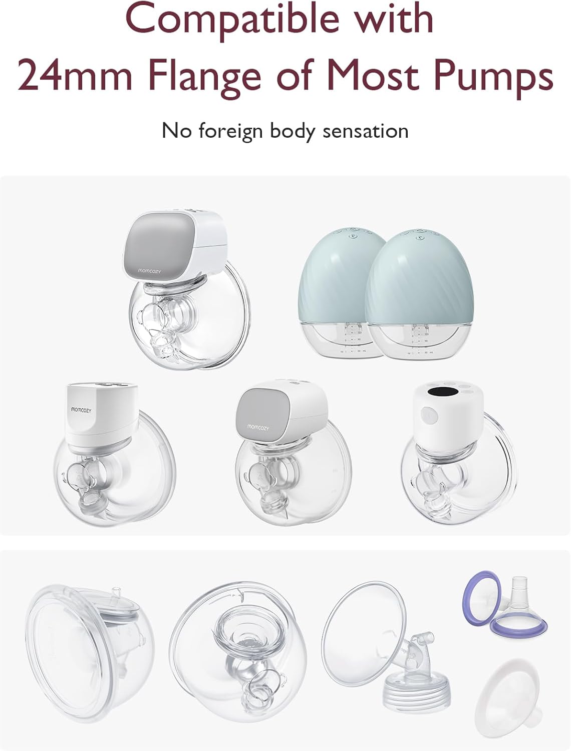 Momcozy Inserto de brida de 0.669 in compatible con bridaescudo de 0.945 in de la mayoría de las bombas, inserto para accesorios de repuesto de