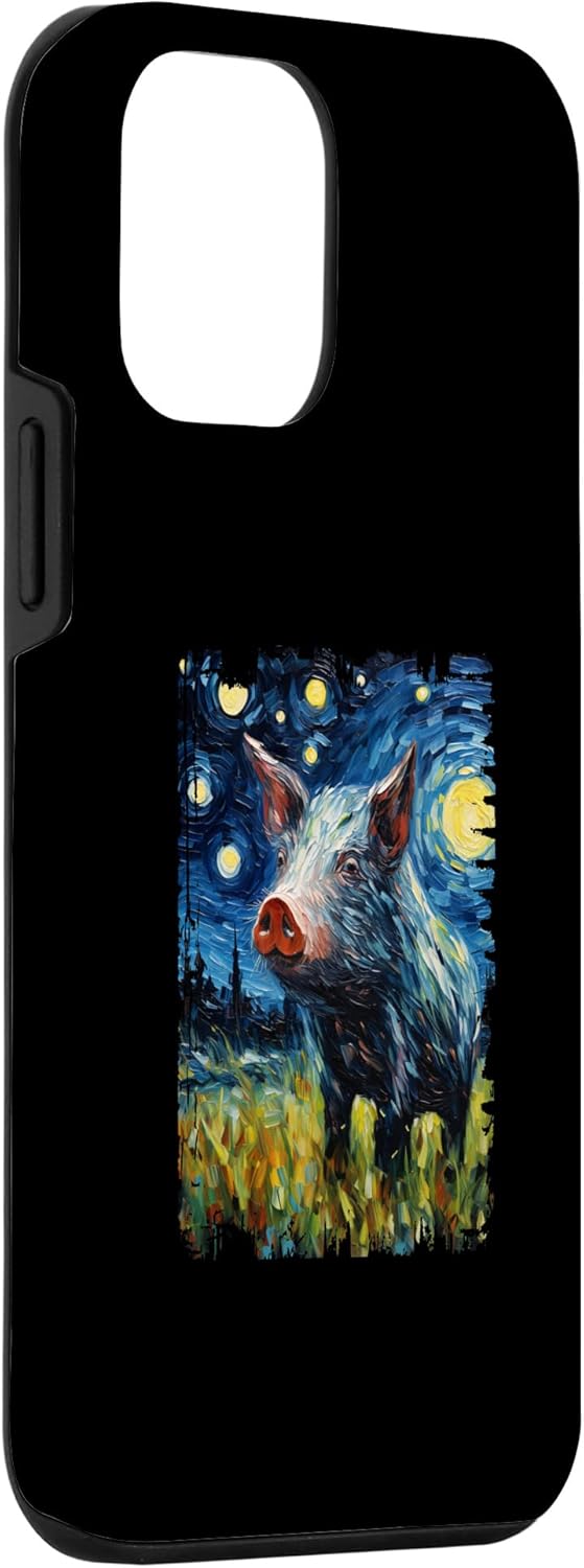 iPhone 12 mini Warty Pig Starry Night Painting Mom Dad Case