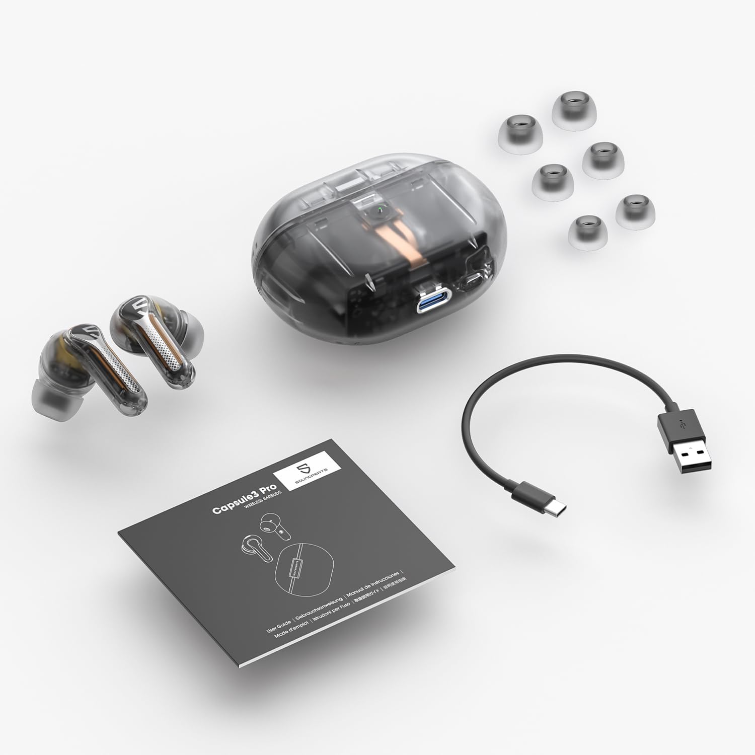 SoundPEATS Capsule3 Pro  Auriculares inalámbricos con alta resolución y LDAC, auriculares híbridos Bluetooth 5.3 con cancelación activa de ruido de