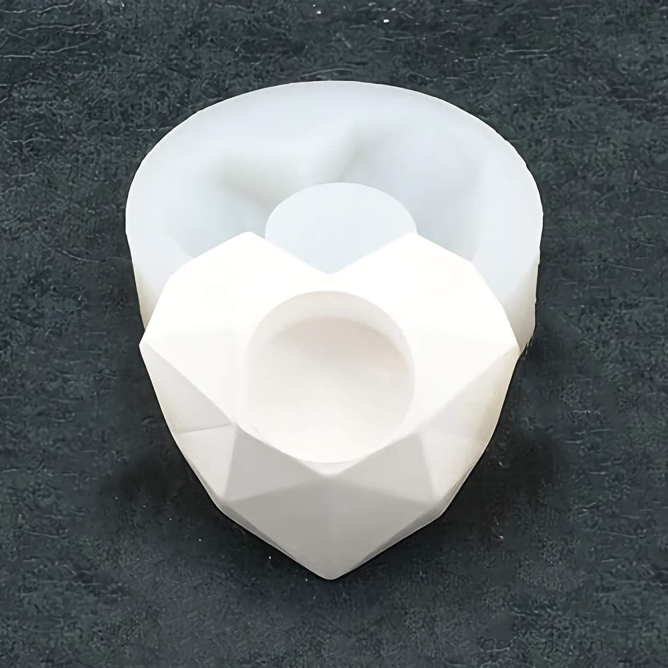 Molde de silicona para plantas suculentas DIY, forma de diamante, para hacer caramelos, chocolate, candelabro, jabón, hielo