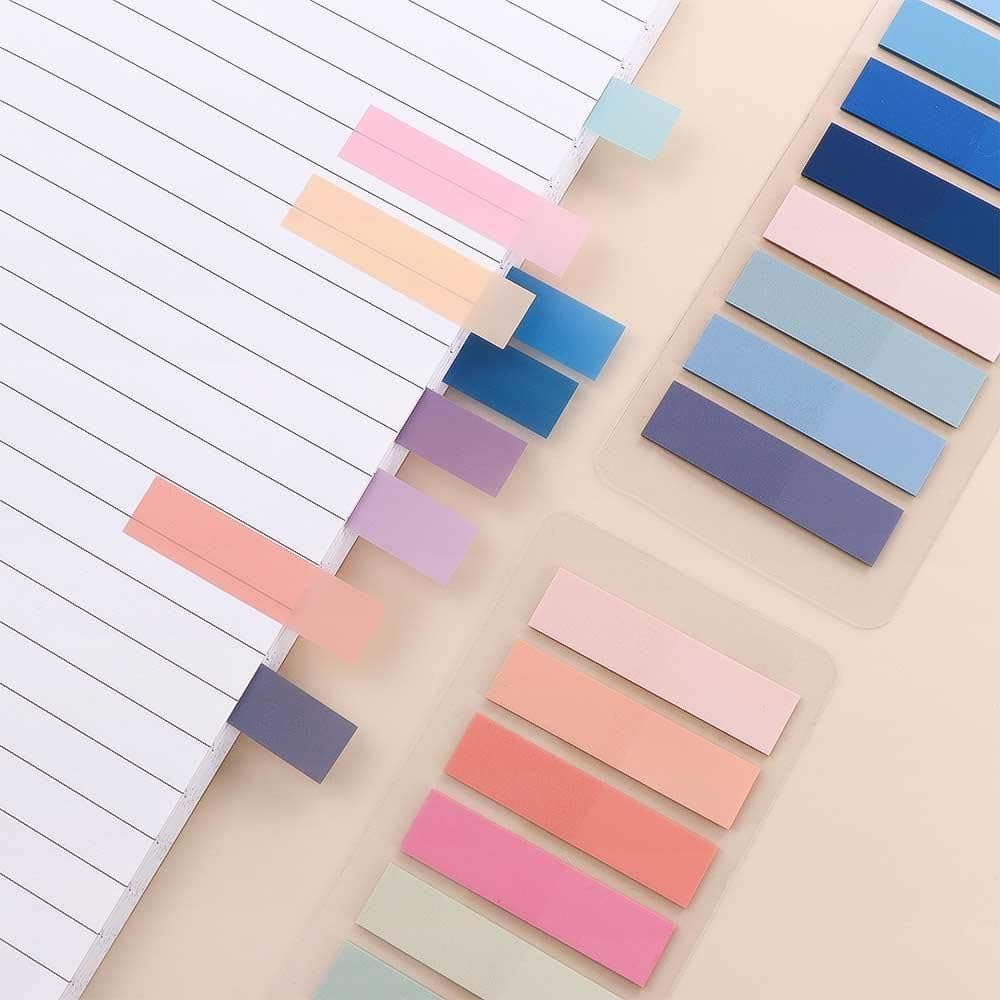 200 hojas de marcadores de página de papel Morandi transparentes pestañas de índice adhesivas para banderas de índice, pestañas de planificador,