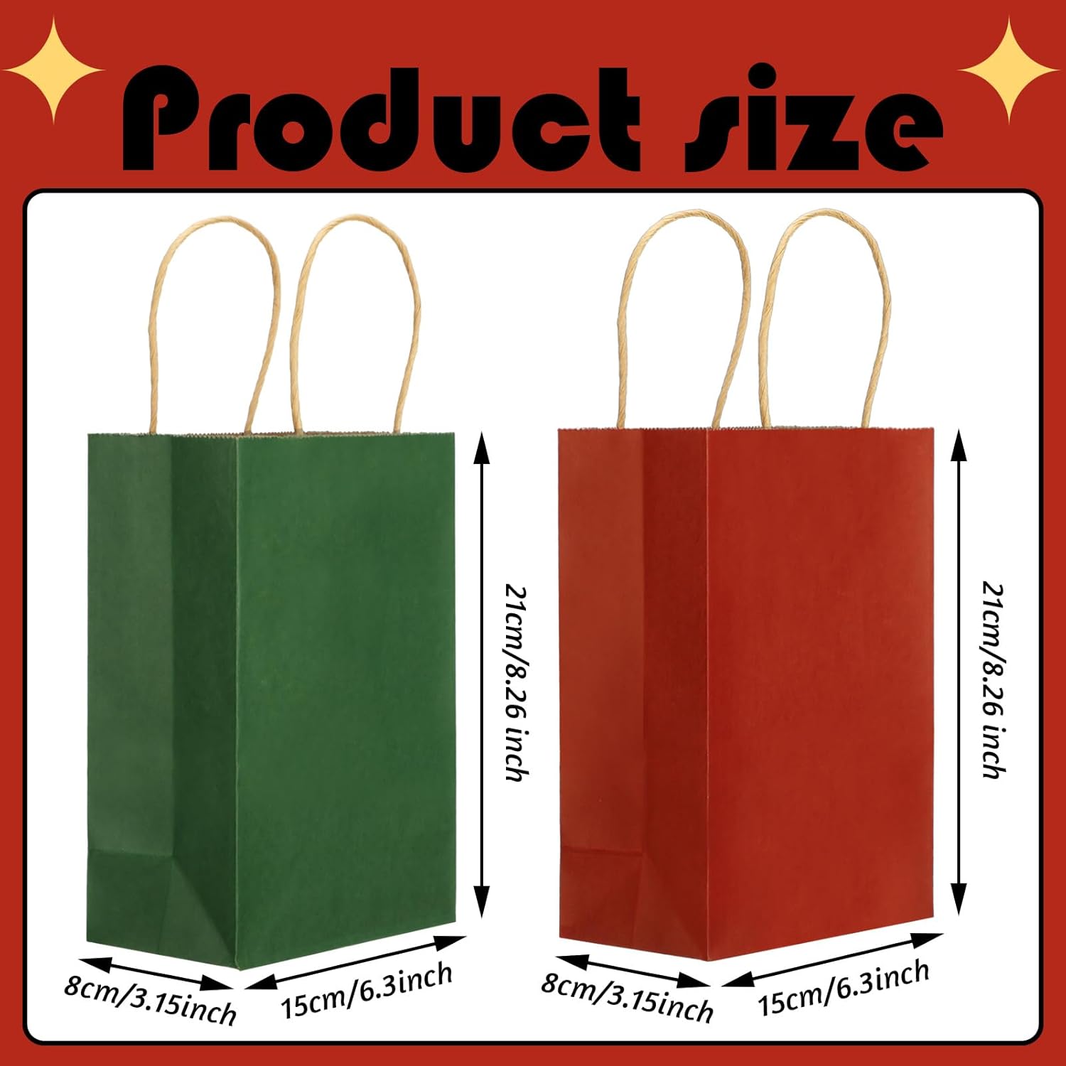 Tenceur 100 bolsas de regalo de color verde salvia, bolsas de papel kraft verde salvia con asas, bolsas de regalo medianas para bodas, baby shower,