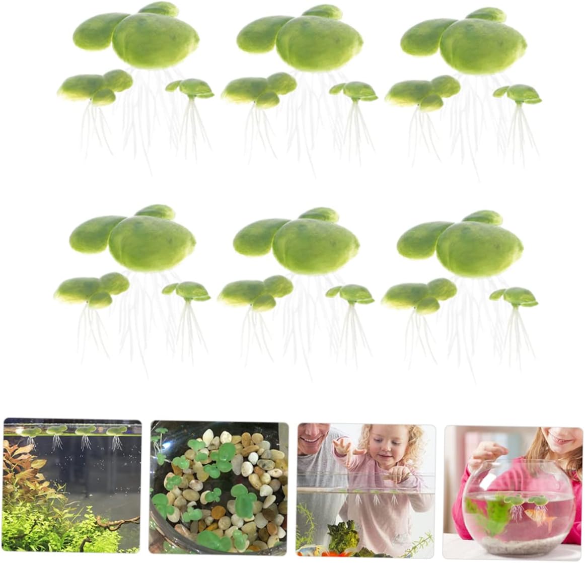 18 Uds. Artificiales de acuario de lenteja de patito, accesorios de decoración de pecera de cristal, mini plantas, lirio, almohadillas de adorno,