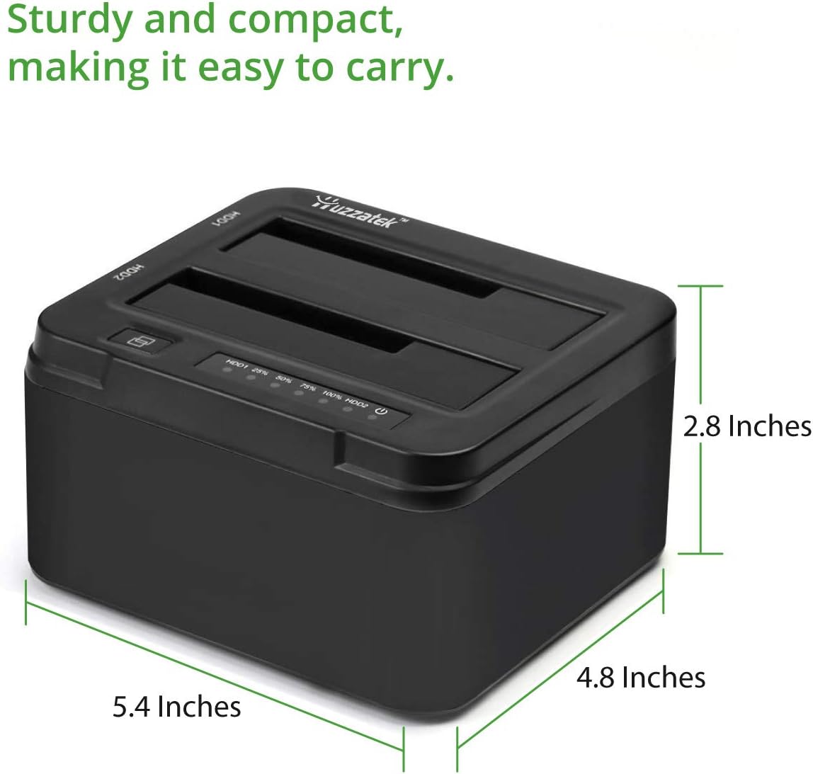 Estación de acoplamiento de disco duro externo USB 3.0 a SATA III de doble bahía para 2.5 o 3.5 pulgadas Duplicador de HDD Clon Función