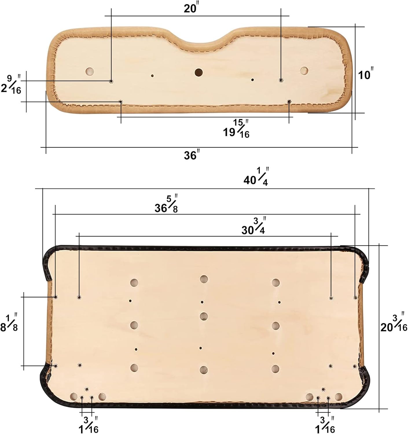 Huskey Parts Company Juego de cojines de asiento delantero para carrito de golf, color bronceado para EZGO Medalist, TXT 1994-2013 carrito de golf,