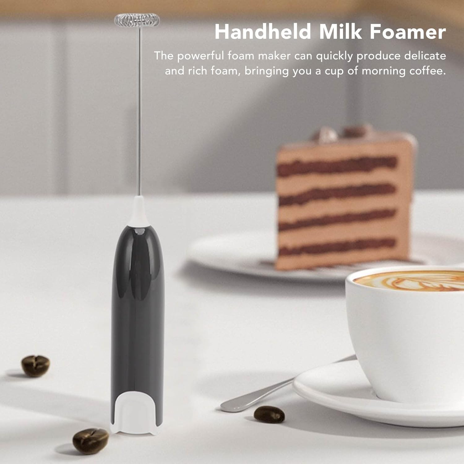 Espumador de leche eléctrico de mano para café, batidor de leche automático de mano para agitar, bar, cocina, bebida, capuchino, latte, matcha,