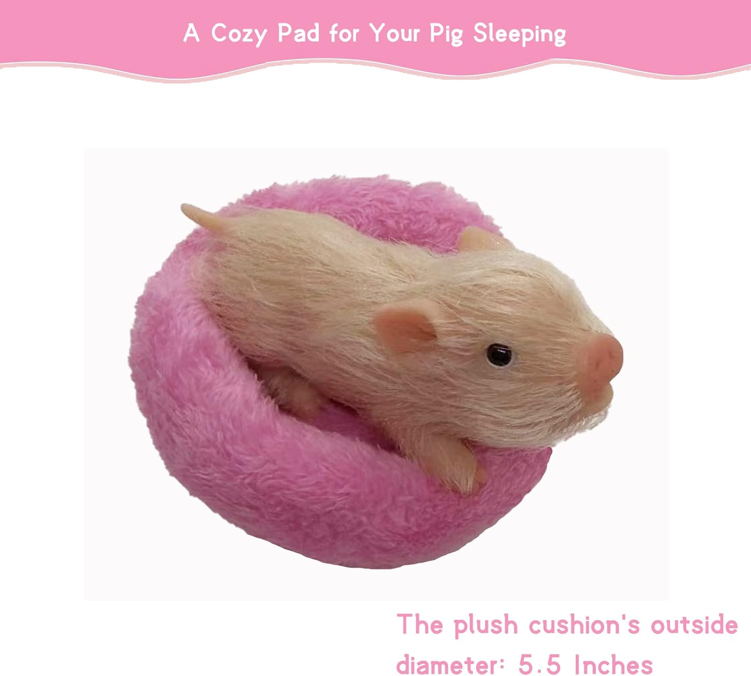 VOLOBE Piglet de silicona suave de 5 pulgadas, figura de juguete realista de silicona con almohadilla para dormir, accesorios para niños y niñas,