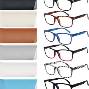 SIGVAN Paquete de 6 lentes de lectura para mujeres y hombres, bloqueo de luz azul, bisagra de resorte, antifatiga oculardeslumbramiento, lectores de SIGVAN Paquete de 6 lentes de lectura para mujeres y hombres, bloqueo de luz azul, bisagra de resorte, antifatiga oculardeslumbramiento, lectores de