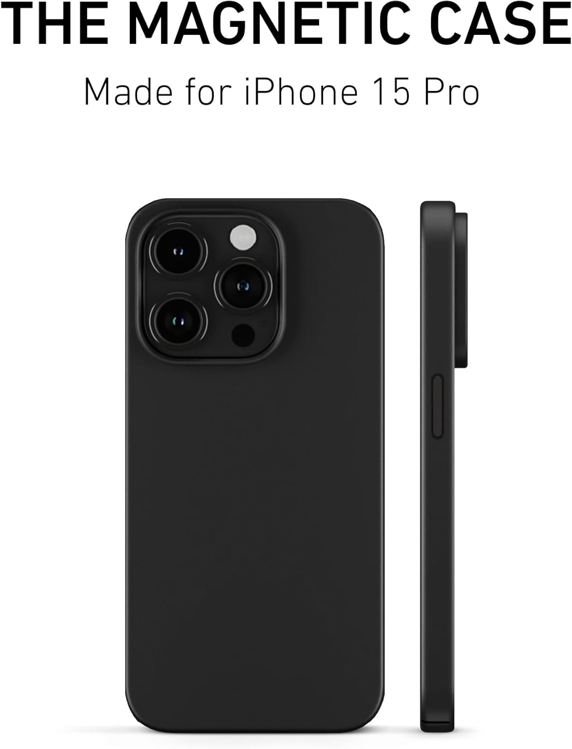 PEEL Funda magnética compatible con iPhone 15 Pro (negro)  Imán compatible con MagSafe integrado, diseño minimalista fino  Protege y exhibe tu