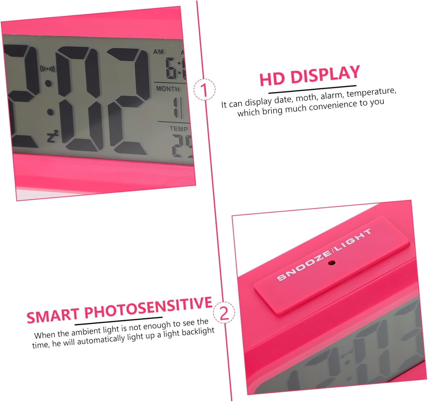 1 Unidades Reloj Despertador Calendario Reloj Despertador Dormitorio Alarma Multifunción Reloj despertador Radio Digital Reloj despertador para