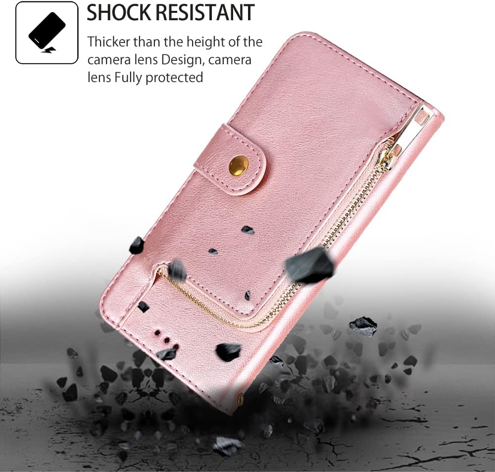 shengyue Para Samsung Galaxy A03S Clamshell Wallet Funda para teléfono móvil, Galaxy A03S caso, tarjeta cartera (oro rosa)