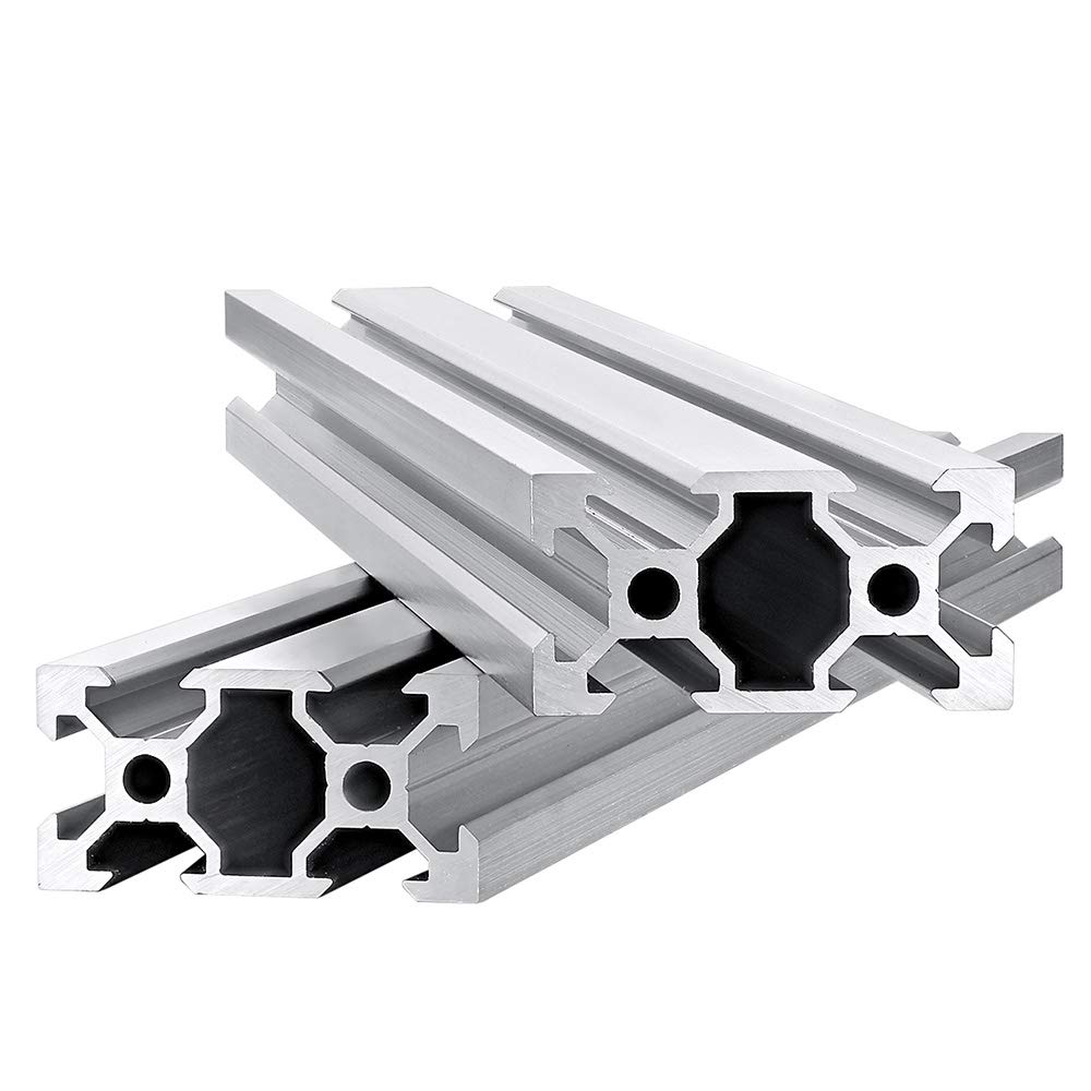2 unids 23.622 in V Slot 2040 extrusión de aluminio estándar europeo anodizado riel lineal para piezas de impresora 3D y CNC DIY plata (23.622 in)