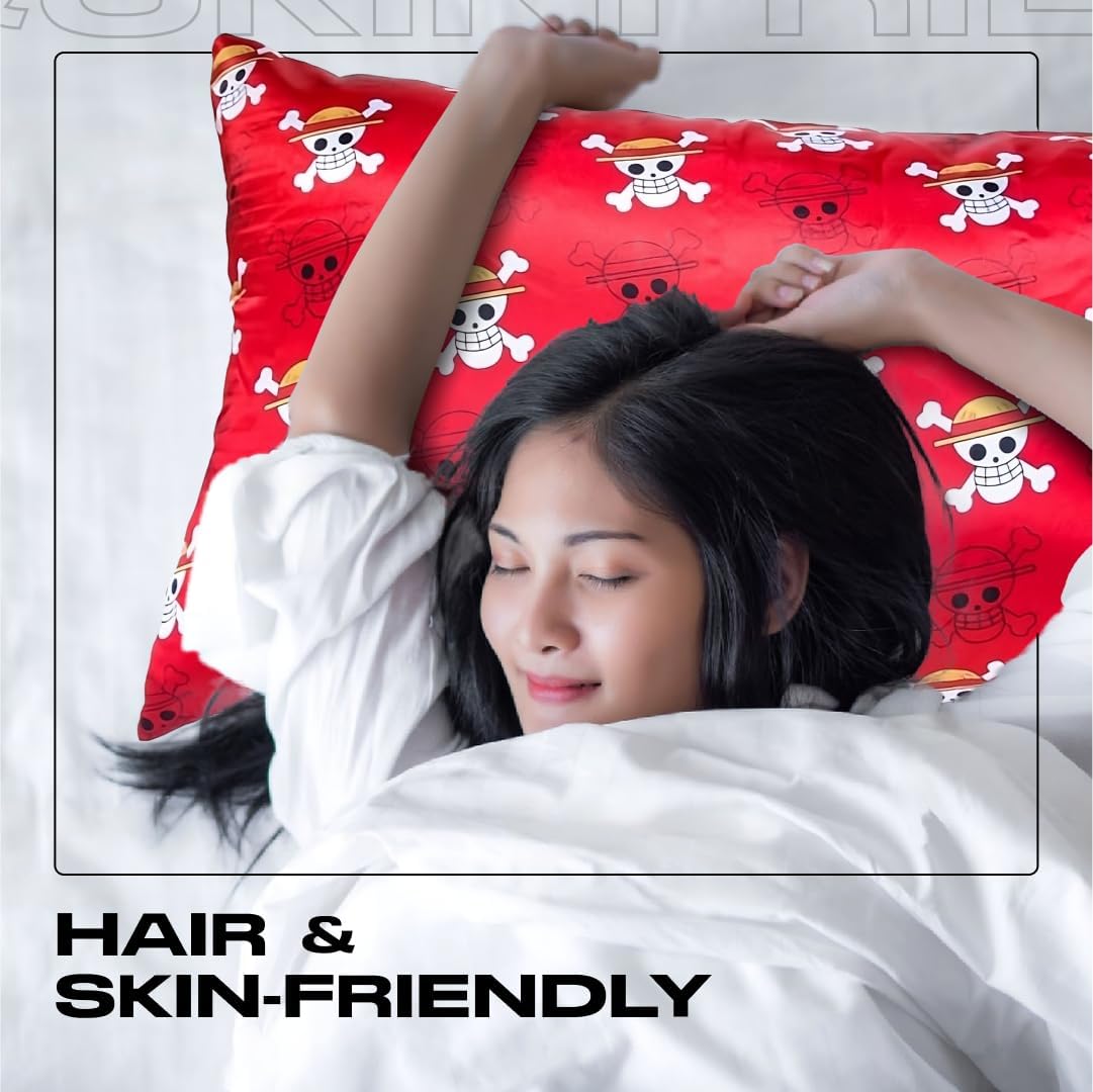 Funda de almohada de anime de seda, funda de almohada decorativa, funda de almohada de tela suave de satén con cremallera para cabello y piel, RS