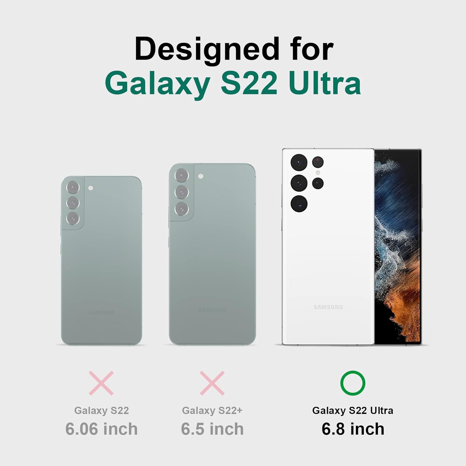 Funda para Samsung Galaxy S22 Ultra, bonita funda delgada a prueba de golpes con soporte de carga inalámbrica y protección, azul y gris