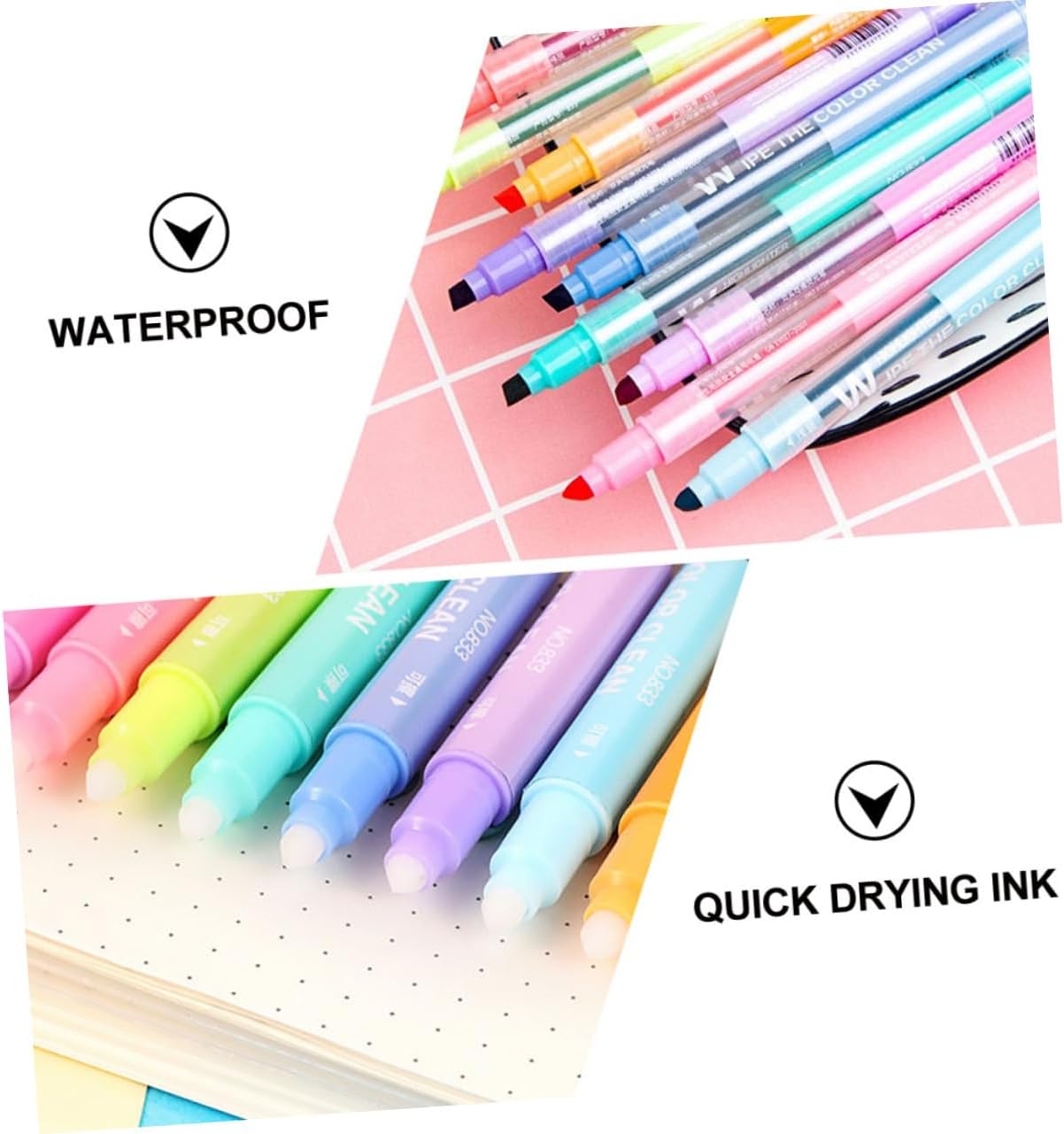 MAGICLULU 10 Uds. Resaltador borrable Estudiantes Papelería Marcador Pastel Líquido Resaltador Líquido Resaltadores Pluma Plástico Uso Estudiante