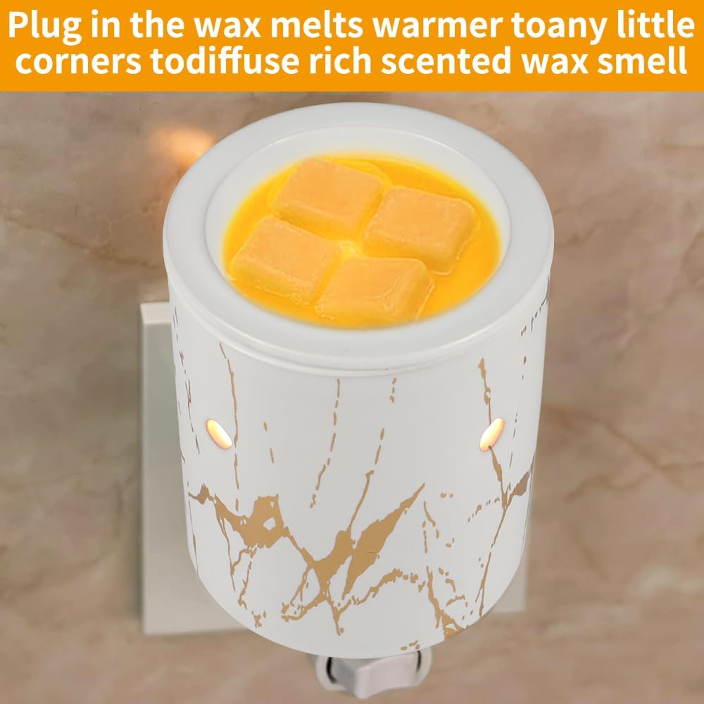 Calentador de cera enchufable para cera perfumada, calentador de cera de cerámica enchufable, cubo eléctrico para aromas y fragancias, fusión de