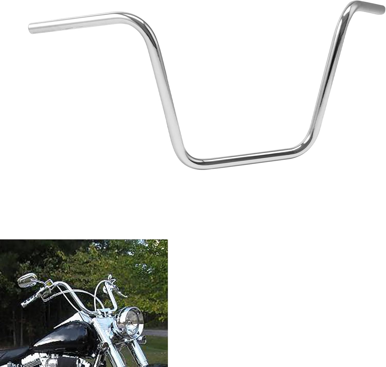 TCT-MOTORPARTS 14 “Rise Ape Hanger Bar Manillar Ajuste Para Harley Softail Sportster 883 1200 48