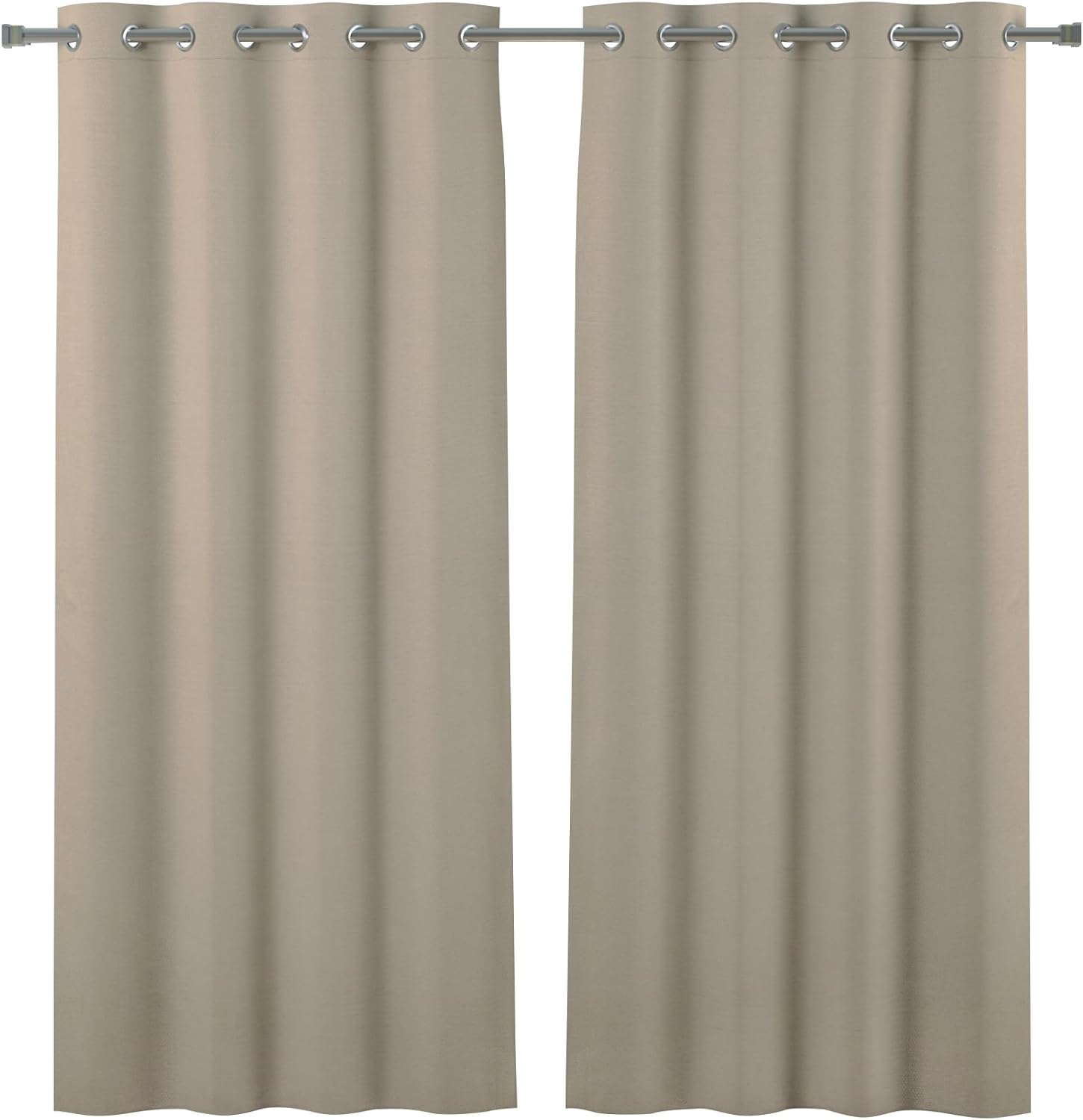 Cortinas de algodón largas y duraderas con ojales con 2 paneles de 84 pulgadas de largo x 52 pulgadas de ancho, color gris topo, cortina de ventana