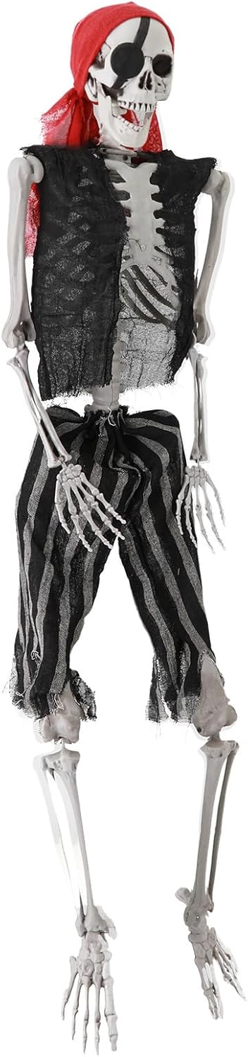 Esqueletos de Halloween de 5.4 pies, esqueleto de tamaño real para decoración de Halloween, huesos humanos realistas de cuerpo completo con