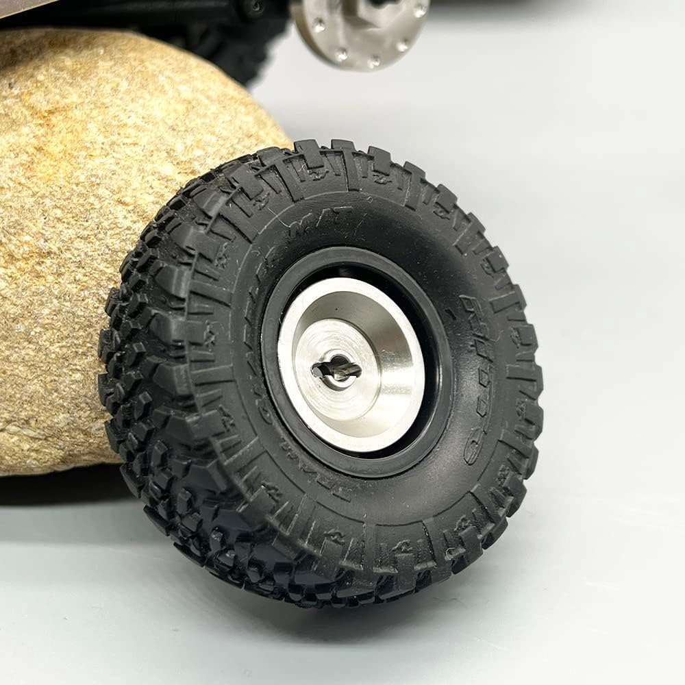 Pesas de rueda de acero inoxidable adaptador hexagonal de 0.276in para AXIAL SCX24 cerrojo C10 Jeep JLU Gladiator Bronco Upgrades 124 RC Crawler Car