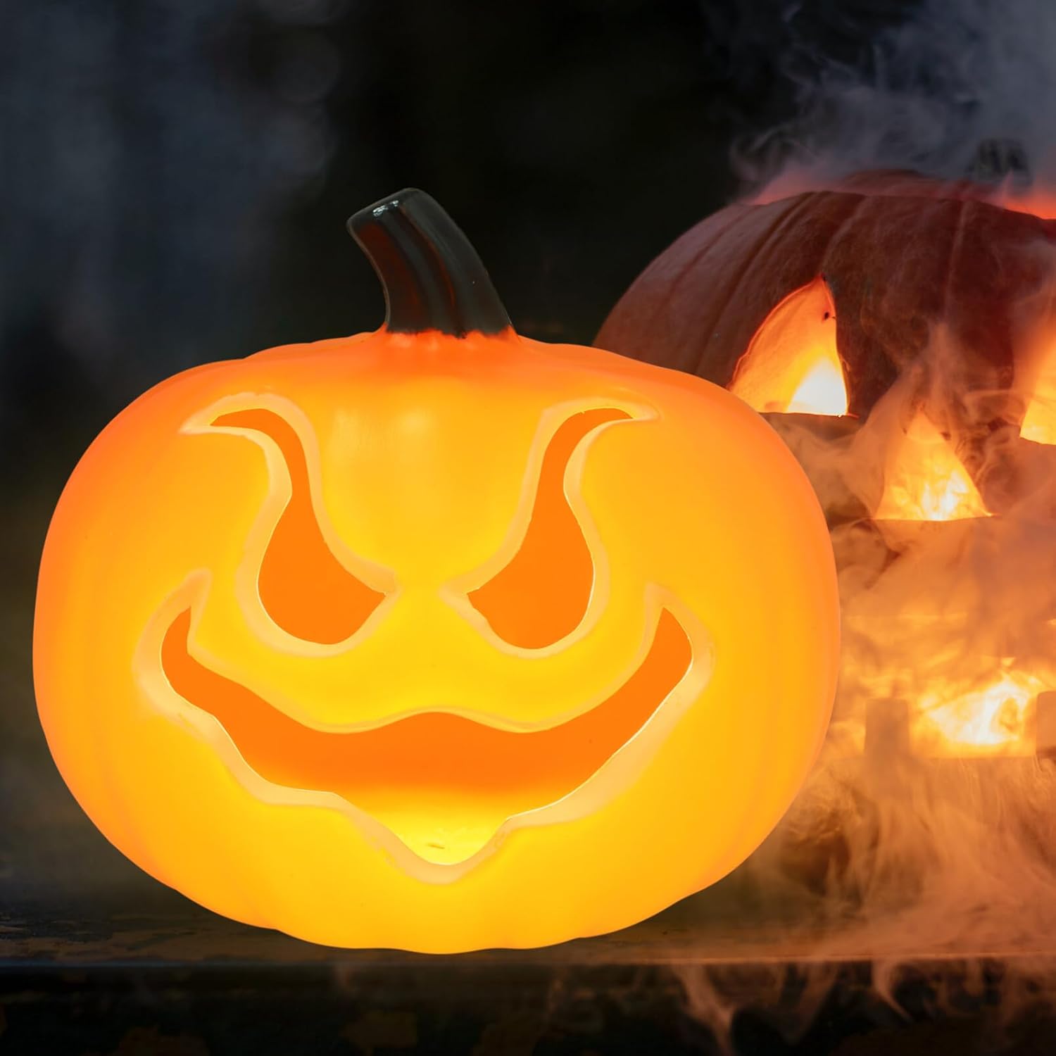 VILLCASE Lámpara de calabaza de Halloween, decoraciones de calabaza de Halloween