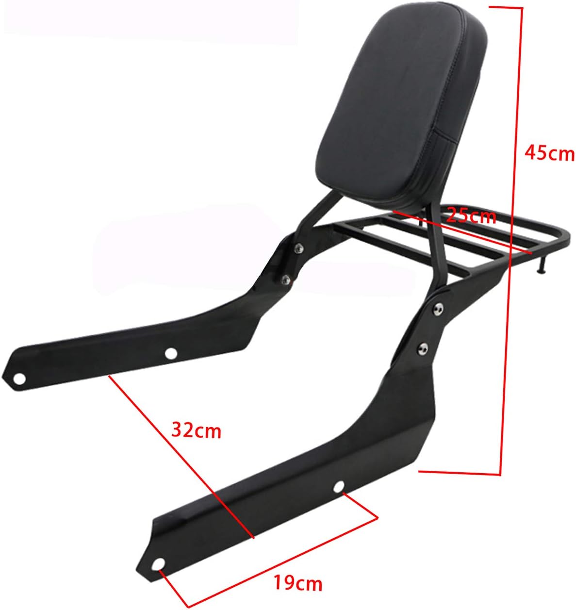 Nuevo respaldo Sissy Bar portaequipajes compatible conrepuesto para Honda VT750 Shadow Spirit 2007-2014 Honda VT750C2B Shadow Phantom 2010-2017
