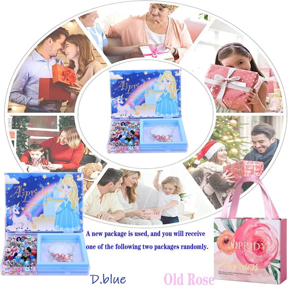AIPRIDY Kit de fabricación de pulseras con dijes, juego de regalos de unicornio sirena que puede inspirar imaginación y creatividad, kit de
