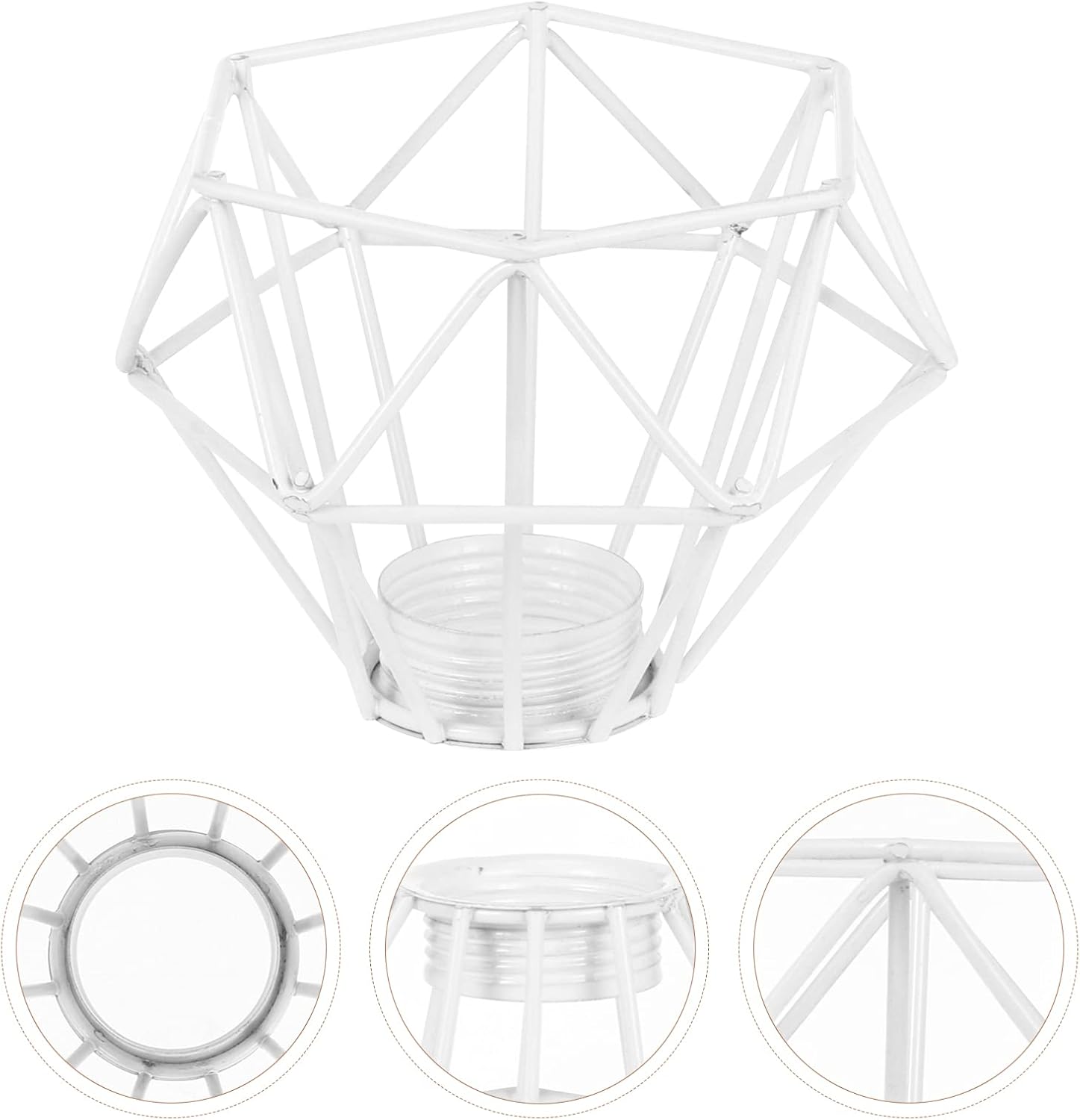 CALLARON Pantalla de lámpara de jaula Pantalla de lámpara de alambre Protector de lámpara de metal Pantalla de lámpara de diamante Cubierta de