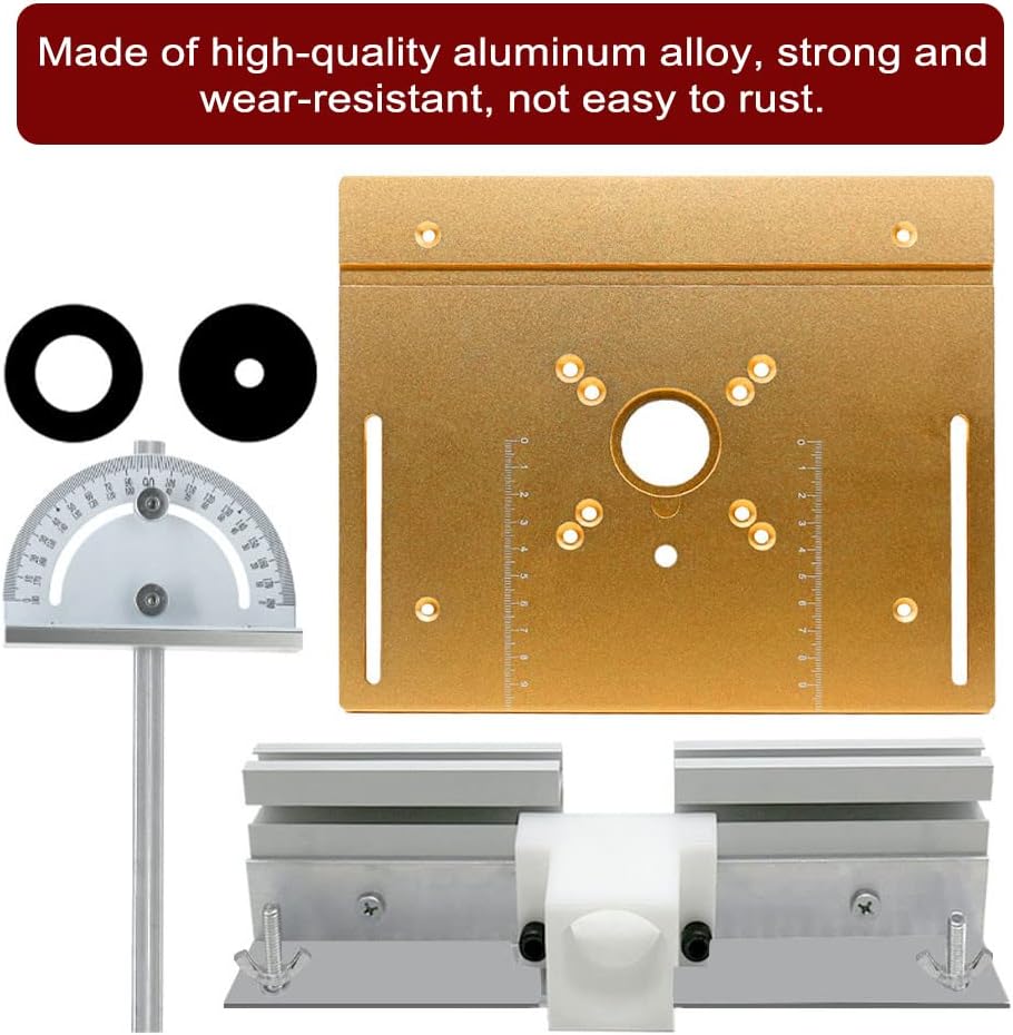 Placa de inserción de mesa de enrutador Aleación de aluminio Fresado de madera Flip Board Máquina de recorte Grabado Herramienta auxiliar Bancos de