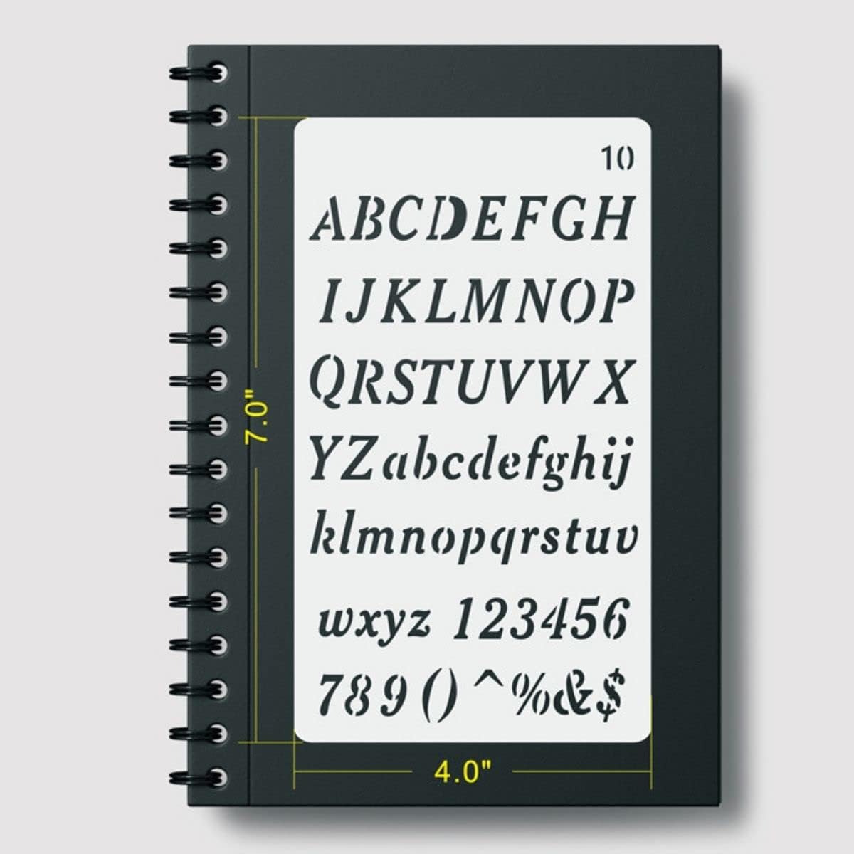 ELENTGE Plantillas de letras, 12 plantillas para manualidades, plantillas de alfabeto de 4 x 7 pulgadas, plantillas de manualidades, plantillas de