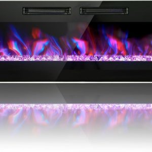 PHI VILLA Chimenea eléctrica de 72 pulgadas montada en la pared y empotrada, chimenea lineal ultrafina de 3.19 pulgadas 7501500 W con control PHI VILLA Chimenea eléctrica de 72 pulgadas montada en la pared y empotrada, chimenea lineal ultrafina de 3.19 pulgadas 7501500 W con control