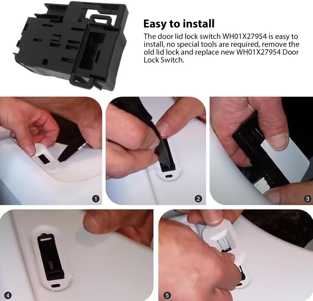 WH01X26114 WH01X24114 WH01X27954 AP6331854, Interruptor de bloqueo de la tapa de la lavadora GTW460AMJ2WW, GTW460AMJ3WW, GTW460AMJ4WW